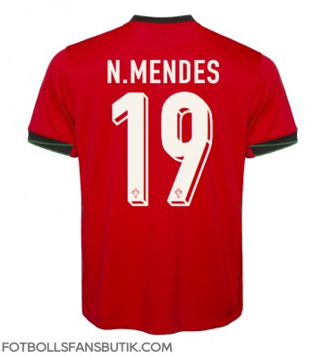 Portugal Nuno Mendes #19 Replika Hemmatröja EM 2024 Kortärmad